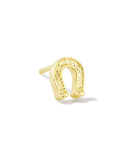 Horseshoe Single Stud Earring in Gold