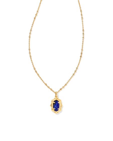 Piper Gold Pendant Necklace in Blue Lapis