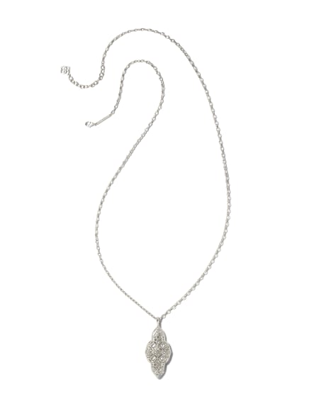 Abbie Long Pendant Necklace in Silver