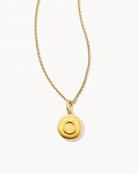 Letter O Coin Pendant Necklace in 18k Gold Vermeil
