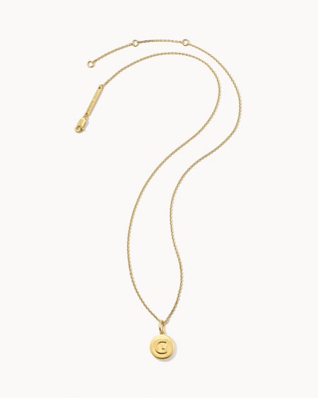 Letter G Coin Pendant Necklace in 18k Gold Vermeil