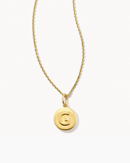 Letter G Coin Pendant Necklace in 18k Gold Vermeil
