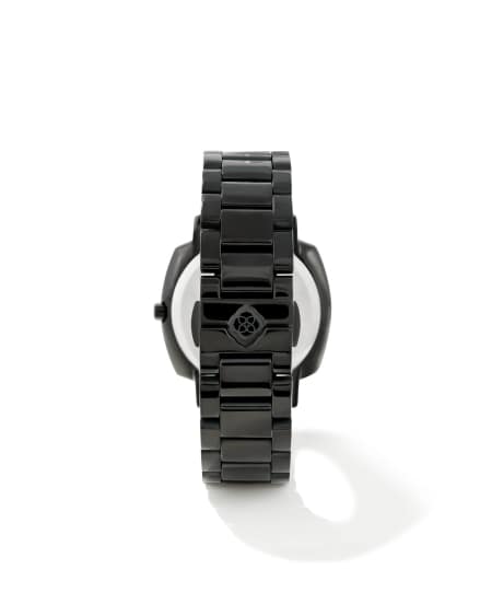 Dira Black Stainless Steel 38mm Diamond Dial Watch in Black Mother-of-Pearl 