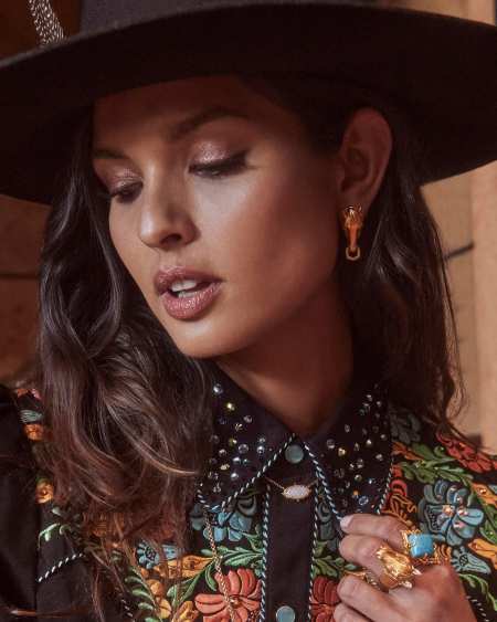 Cass Vintage Gold Cocktail Ring in Variegated Dark Teal Magnesite