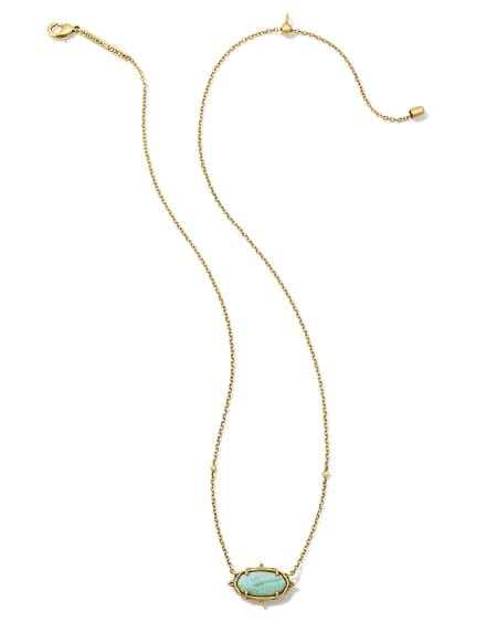 Baroque Vintage Gold Elisa Pendant Necklace in Sea Green Chrysocolla