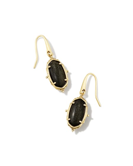 Baroque Vintage Gold Lee Drop Earrings in Golden Obsidian