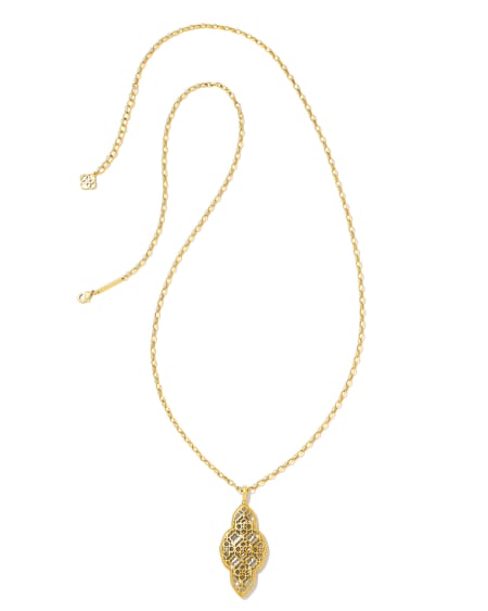 Abbie Long Pendant Necklace in Vintage Gold