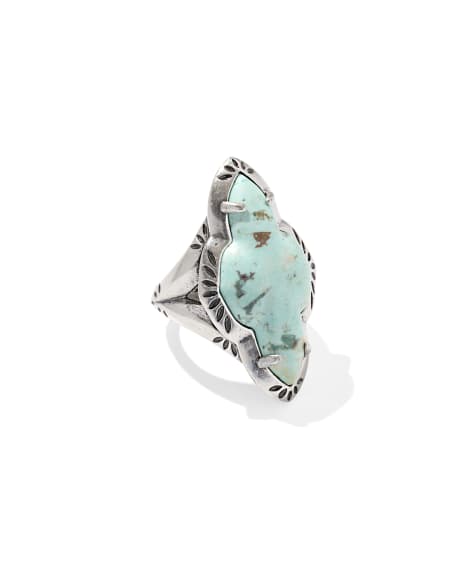 Abbie Vintage Silver Etch Frame Cocktail Ring