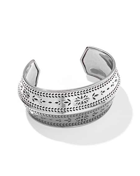 Keziah Vintage Silver Etch Statement Cuff Bracelet