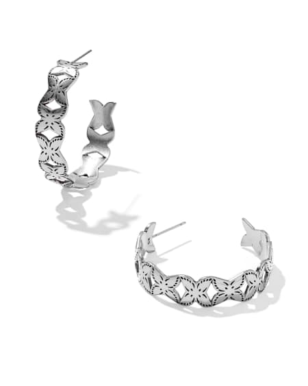 Keziah Vintage Silver Medium Hoop Earrings