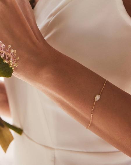 Millicent Delicate Chain Bracelet in White Diamond