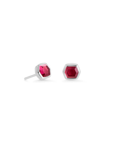 Davie Sterling Silver Stud Earrings in Garnet