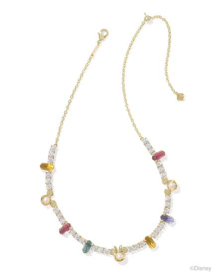 Disney | Kendra Scott Gold Mickey Mouse and Minnie Mouse Tennis Necklace in Multi Mix