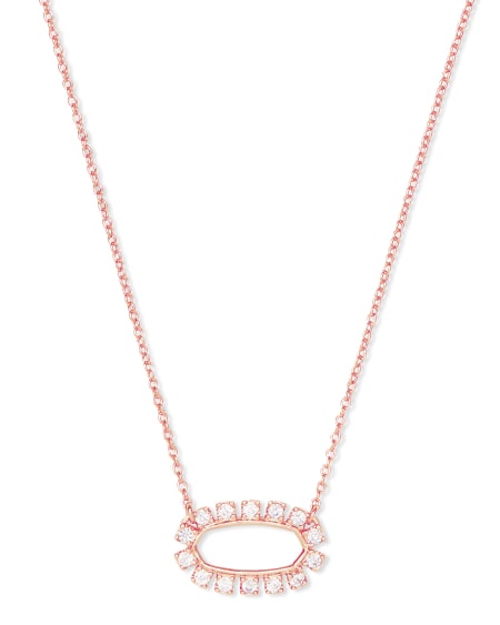 Elisa Open Frame Crystal Pendant Necklace