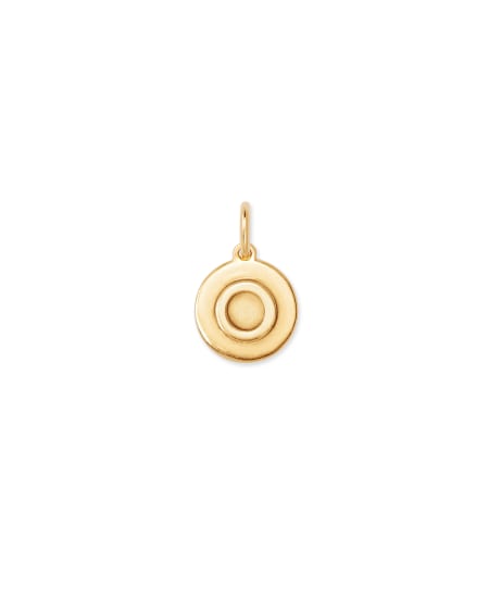 Letter O Coin Charm in 18k Gold Vermeil