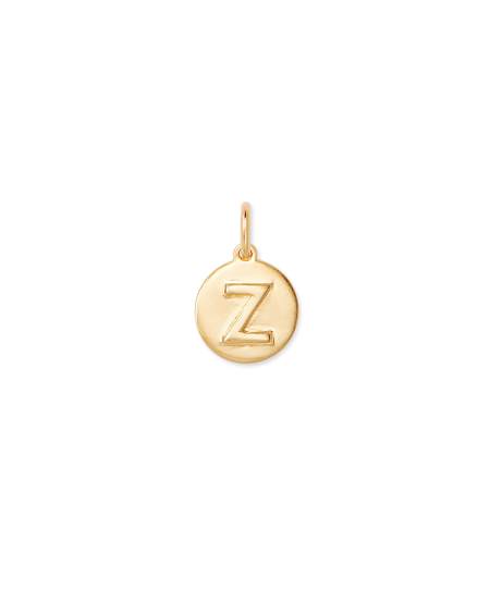 Letter Z Coin Charm in 18k Gold Vermeil