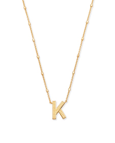 Letter K Pendant Necklace in Gold