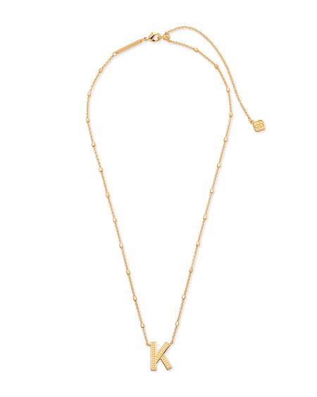 Letter K Pendant Necklace in Gold