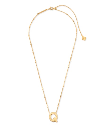 Letter Q Pendant Necklace in Gold