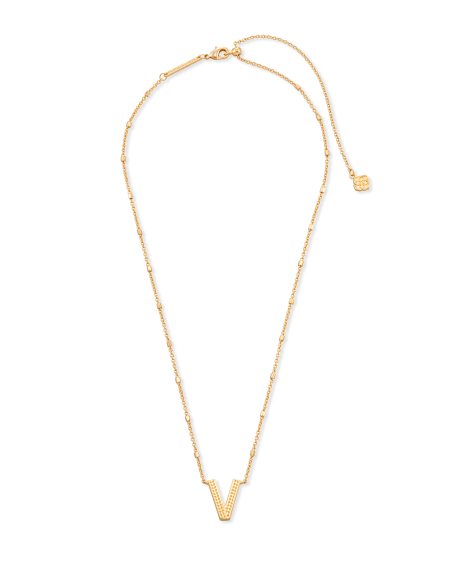 Letter A Pendant Necklace in Gold