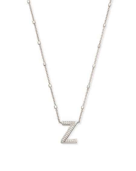 Letter Z Pendant Necklace in Silver