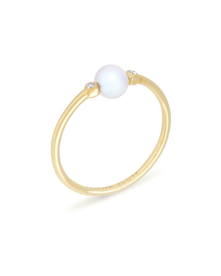 Cathleen 14k Yellow Gold Band Ring Freshwater Cultured Pearl