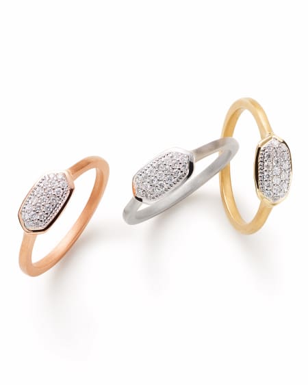 Isa Ring in Pave Diamond and 14k Yellow Gold