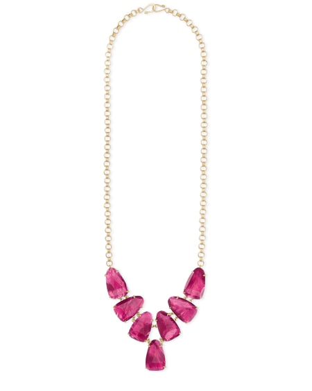 Harlie Gold Statement Necklace in Berry Illusion