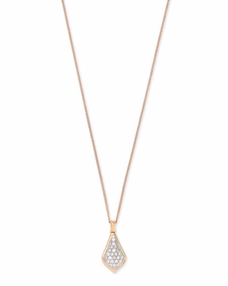 LELA NECKLACE 14K RSG WHITE DIAMOND