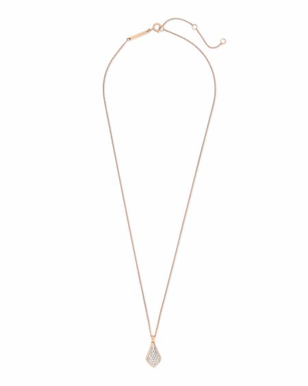 LELA NECKLACE 14K RSG WHITE DIAMOND