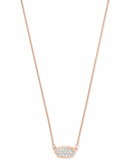 Lisa Pendant Necklace in Pave Diamond and 14k Rose Gold