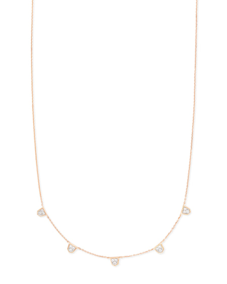 0.17 ct Shannon 14k Rose Gold Collar Necklace in White Diamond