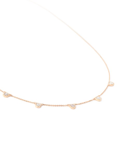 0.17 ct Shannon 14k Rose Gold Collar Necklace in White Diamond