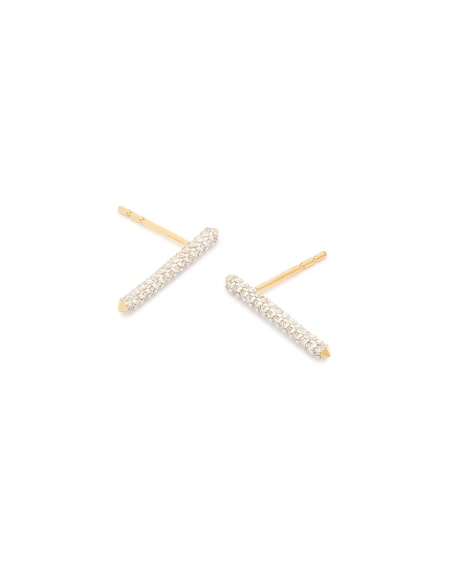 Raelynn Stud Earrings in 14k Gold and White Diamonds