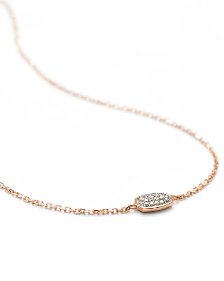 Millicent 14k Rose Gold Delicate Chain Bracelet in White Diamond