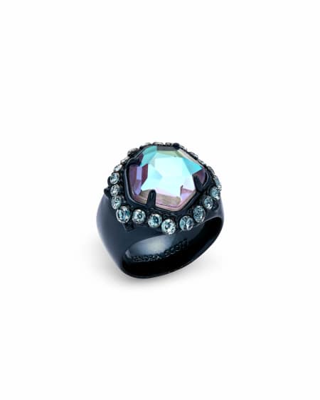 Schuyler Navy Gunmetal Cocktail Ring