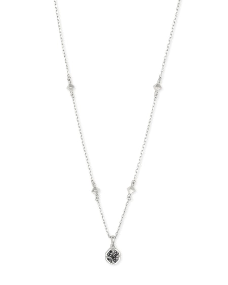 Nola Silver Pendant Necklace in Platinum Drusy