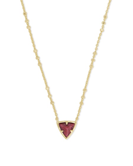 Perry Gold Pendant Necklace in Raspberry Labradorite