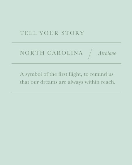 North Carolina Airplane Charm in Vintage Silver