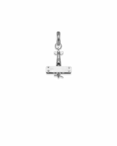 North Carolina Airplane Charm in Vintage Silver