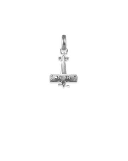 North Carolina Airplane Charm in Vintage Silver
