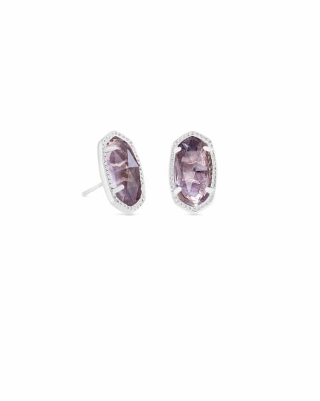 Ellie Silver Stud Earrings in Amethyst