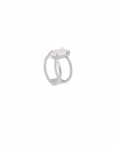 Elyse Silver Ring in Iridescent Drusy