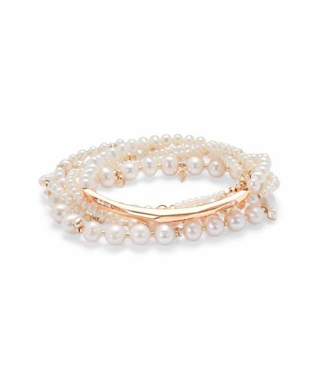 Supak Beaded Bracelet Set in Rose Gold
