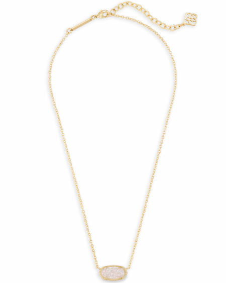 Elisa Gold Pendant Necklace in Iridescent Drusy