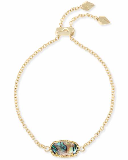 Elaina Gold Chain Bracelet in Abalone Shell