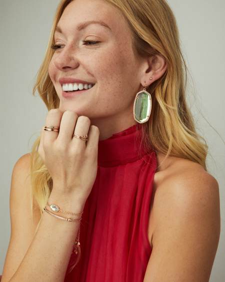 Danielle Gold Statement Earrings in Dichroic Glass