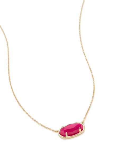 Elisa 18k Gold Vermeil Pendant Necklace in Pink Quartzite