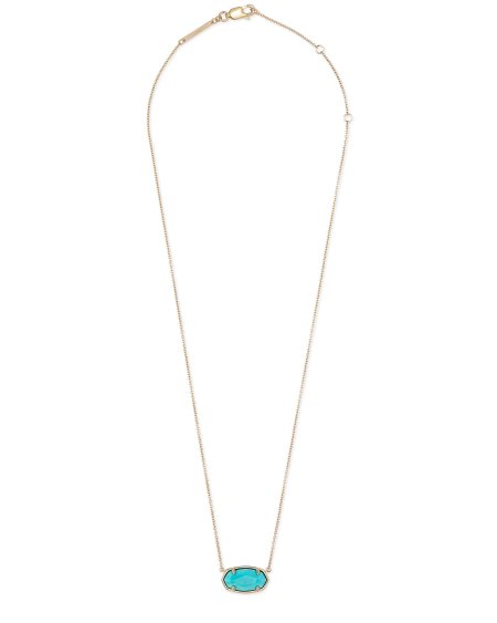 Elisa 18k Gold Vermeil Pendant Necklace in Turquoise