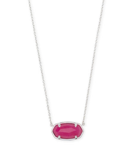 Elisa Sterling Silver Pendant Necklace in Pink Quartzite